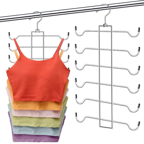 1 Pack Closet-Organizers-and-Storage, 6 Tier Tank-Top-Hangers-Space-Saving by CLODSPAC