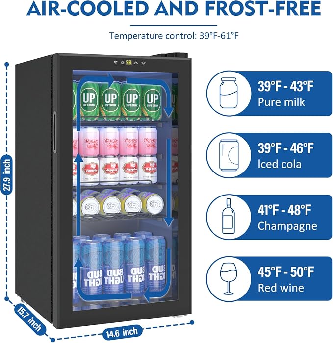 Beverage Refrigerator, 3.2 Cu.ft Mini Fridge - Image 5
