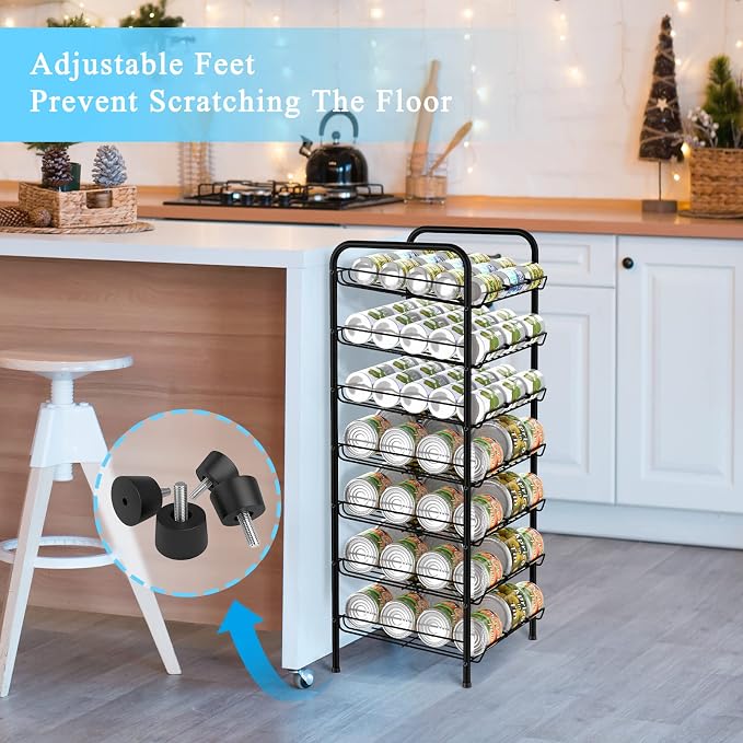Vrisa Can Organizer for Pantry 7-tier Can Rack Organizer Metal Can Storage - Image 4