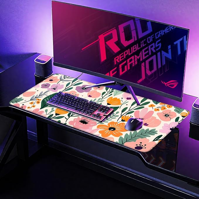 Large Mouse Pad, Floral Garden Desk Mat, Extended Gaming Mouse Pad - Image 6