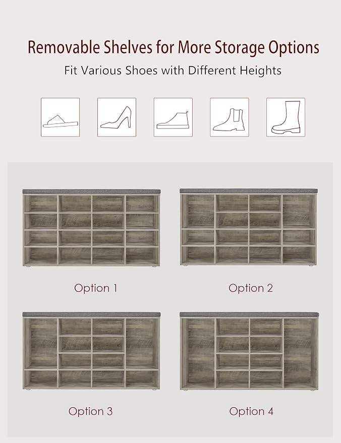 DINZI LVJ Shoe Storage Bench - Image 4