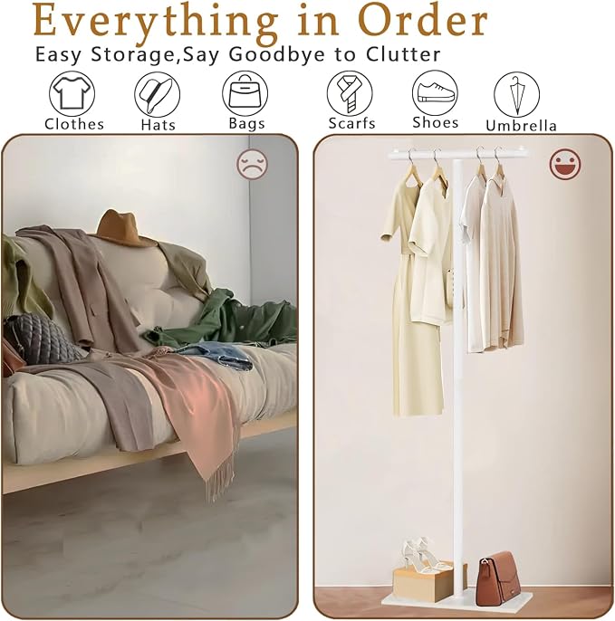 T-Shaped Metal Rack Stand, Modern Clothes Rack - Image 5