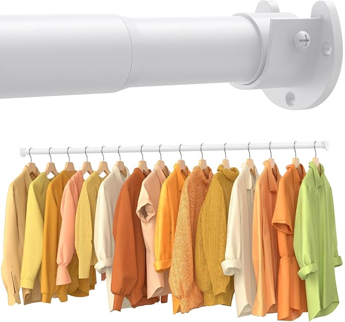 2 Pack Closet Rods for Hanging Clothes, 17-69 Inch No-Cut Stepless Adjustable by Unknown