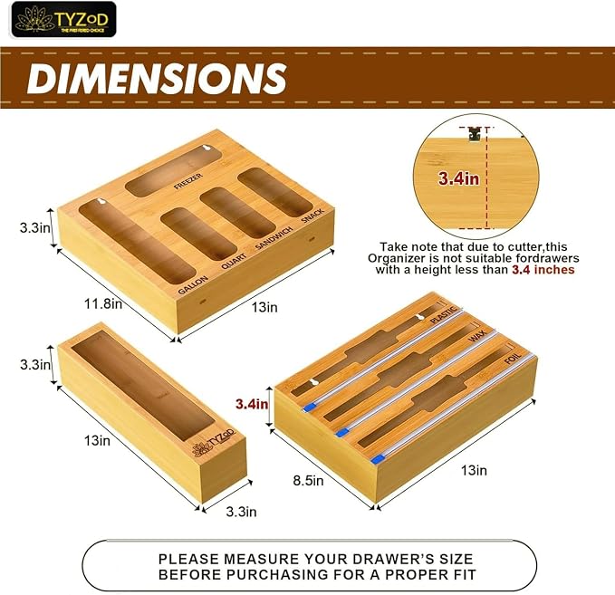 9-in-1 Bamboo Storage Bag Organizer - Image 3
