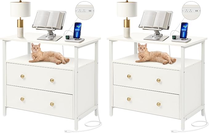 27 inch Wide Night Stand Set 2 by Edbuosy