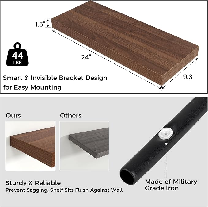 Floating Shelves for Wall, Engineered Wood Wall Shelves - Image 3