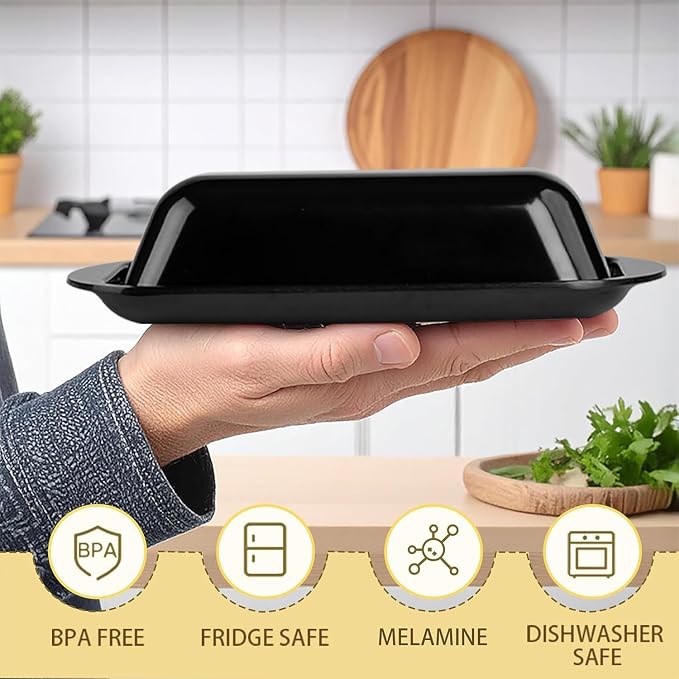 Butter Dish with Lid and Knife, Durable Countertop & Fridge Butter Keeper - Image 4