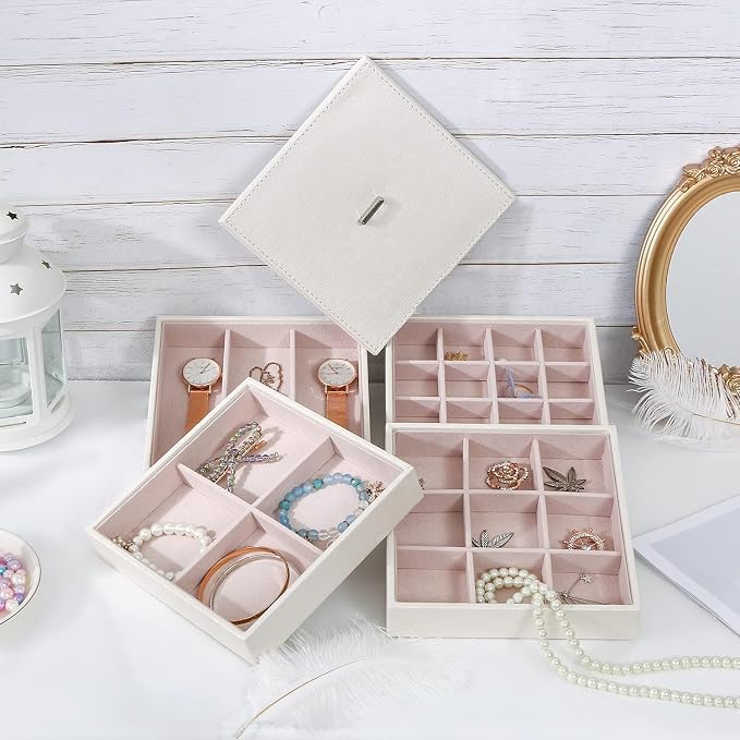 BEWISHOME Jewelry Organizer Trays Stackable Earring Storage Trays - Image 4