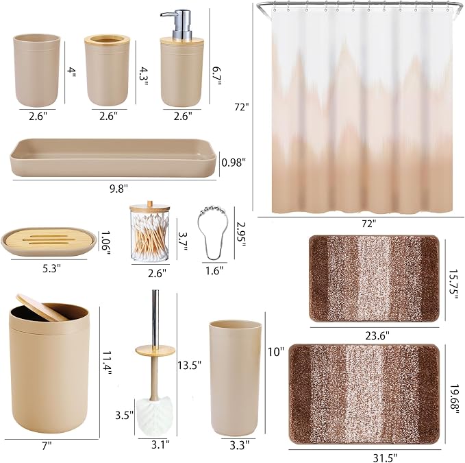 iMucci Bathroom Accessories Beige Bathroom Sets - Image 8