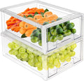 MANO 2Pack Clear Fridge Drawers Pull Out Stackable Refrigerator Drawer by MANO