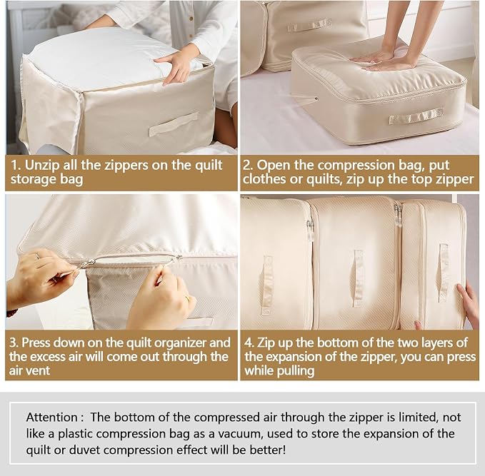 4 Pack Space Saving Comforter Storage Bag - Image 6