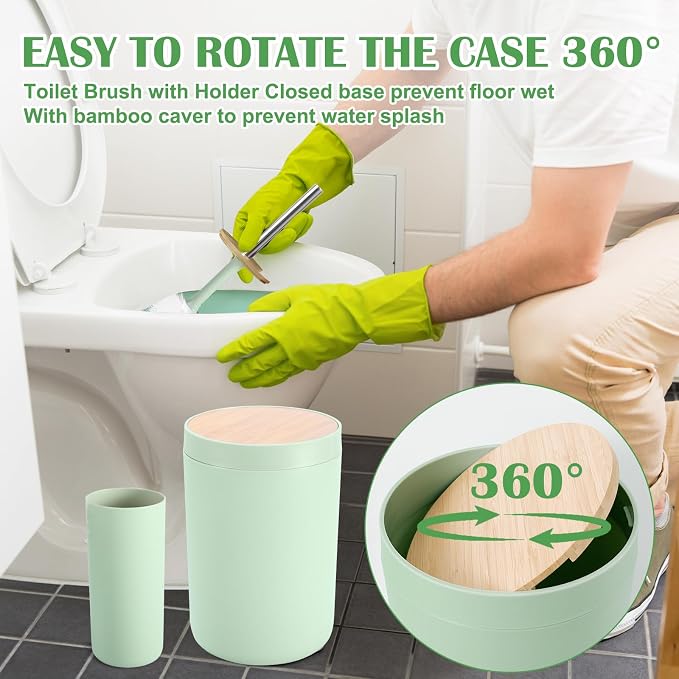 iMucci 9Pcs Pastel Green Bathroom Accessories Set - - Image 3