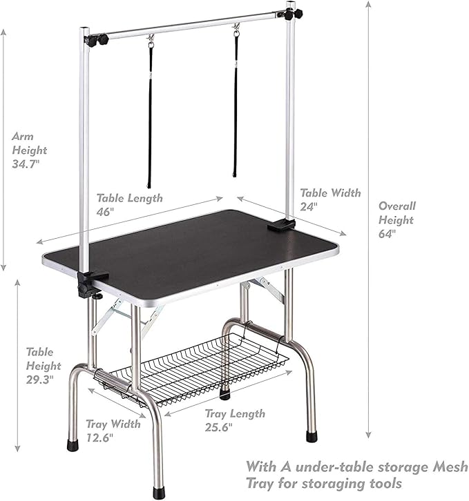 46" Dog Grooming Table Foldable Pet Grooming Tables - Image 2