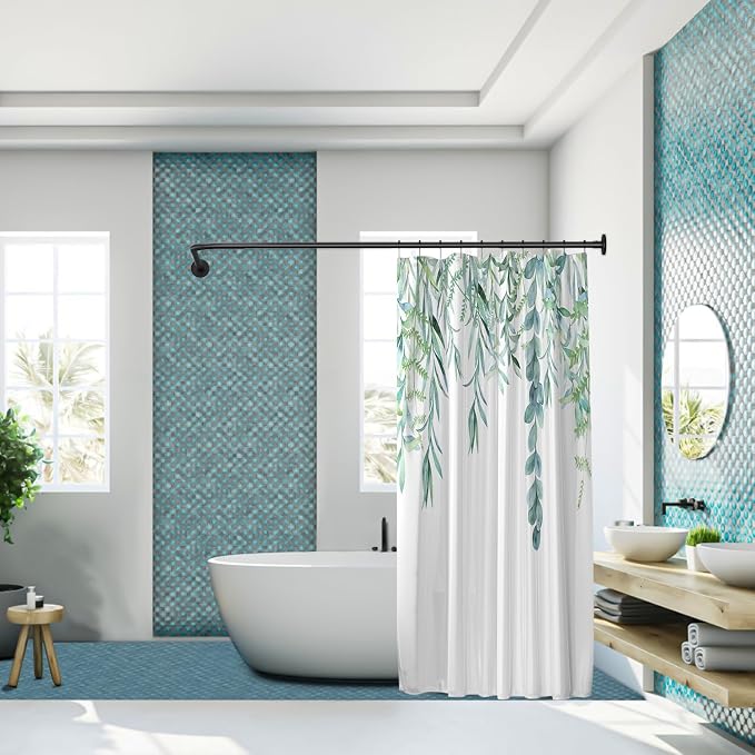 L-Shaped Corner Shower Curtain Rod, 「Black 24"-53" x 24"-53"」 Adjustable - Image 8