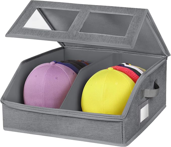 Hat Storage for Baseball Caps-Holds Up to 24 Caps, Hat Organizer for Closet by RZMAYIS