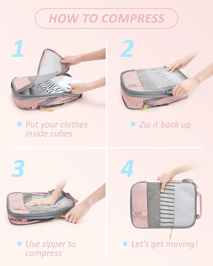 BAGSMART 6 Set /4 Set/2 Set Compression Packing Cubes - Image 5