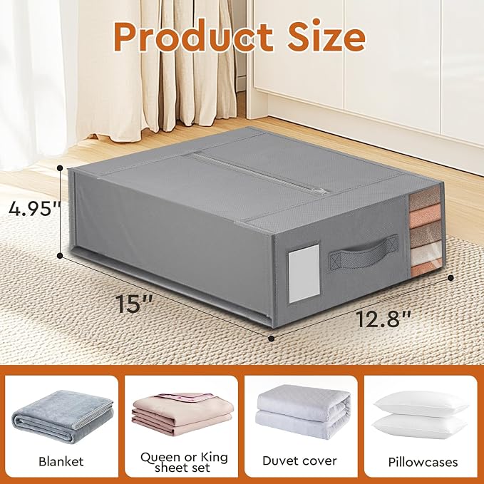 8 Pack Bed Sheet Closet Organizers and Storage, Sturdy Foldable Storage - Image 2