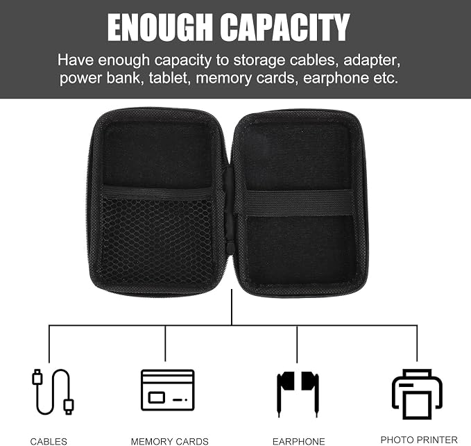2pcs Compact Electronic Travel Organizer Cable Bag Shockproof Cord Storage - Image 3
