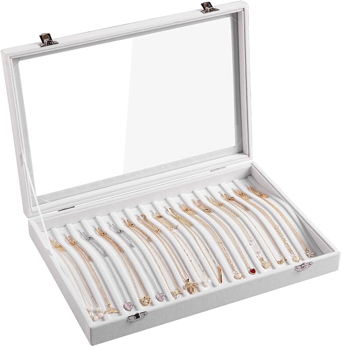 Frebeauty 15 Hooks Necklace Tray, Neckalce Organizer by Frebeauty