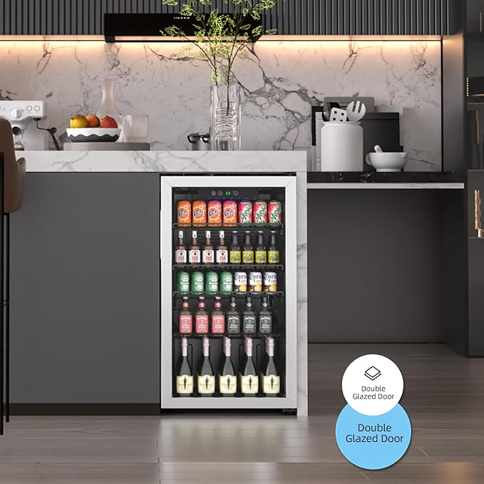 Beverage Refrigerator and Cooler, 110 Can/3.1 Cu Ft Mini Fridge - Image 7