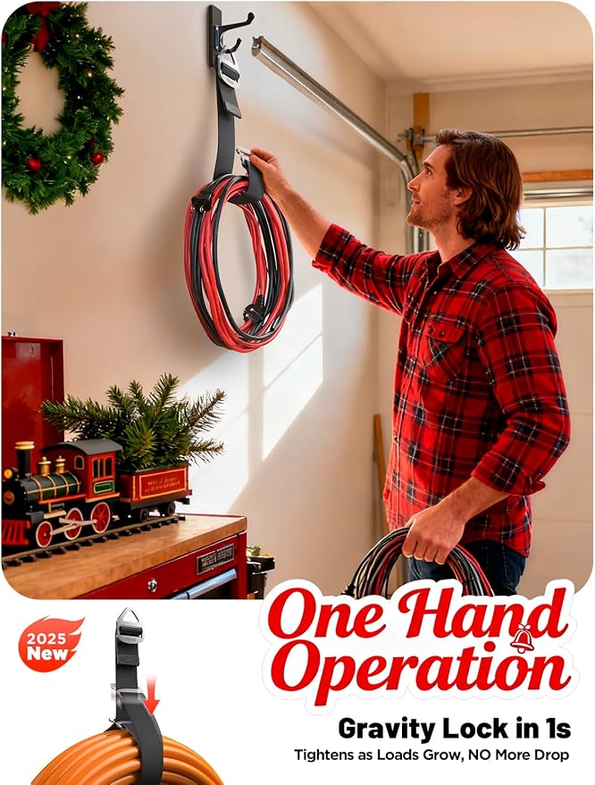 2025 Stocking Stuffers for Men, 10 Pack One Hand Operate Gravity Tighten - Image 3
