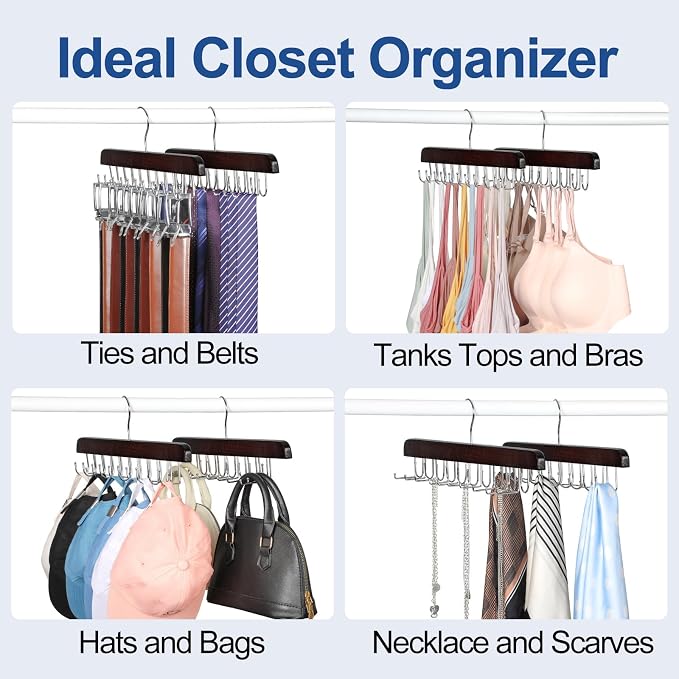 TOPIA HANGER 20 Hooks Belt Tie Hanger Space Saving - Image 7