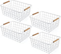 Wire Basket 4 Pcs Wire Storage Baskets Wire Baskets Organizing by ELEATTRUN