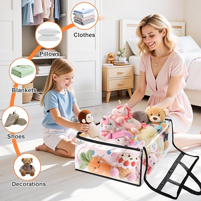 Clear Clothes Storage Bags, 8 Pack Closet Organizers and Under Bed Storage - Image 7