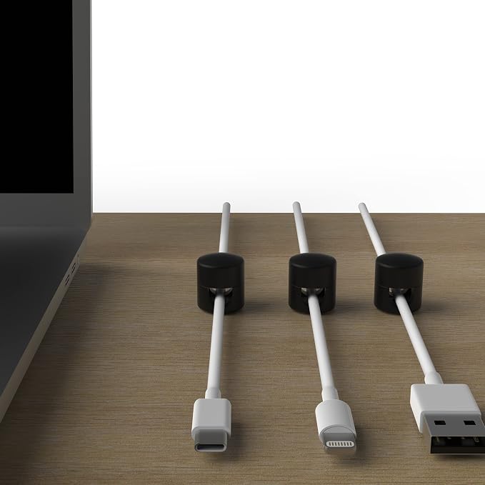 Cable Anchors for Desk Organization Black | Premium Aluminum Cord Organizers | - Image 4