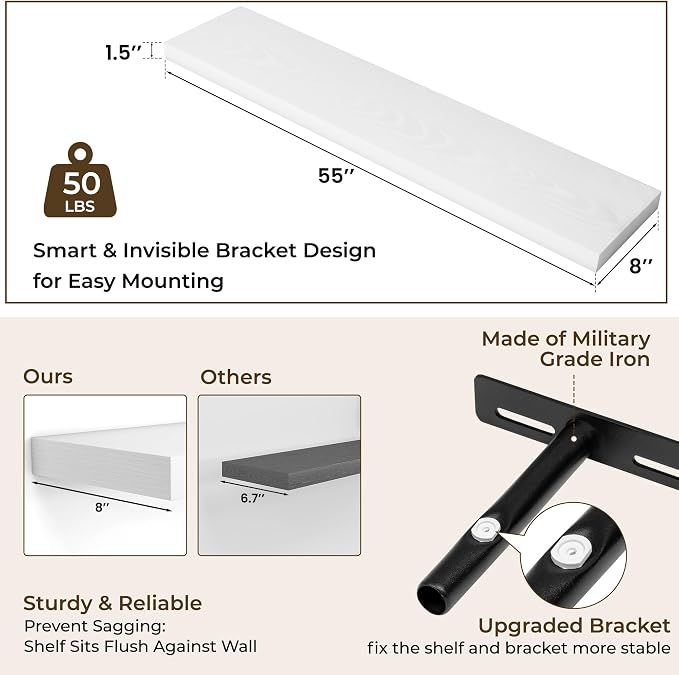 RICHFOCUS 55Inch Floating Shelves - Image 3