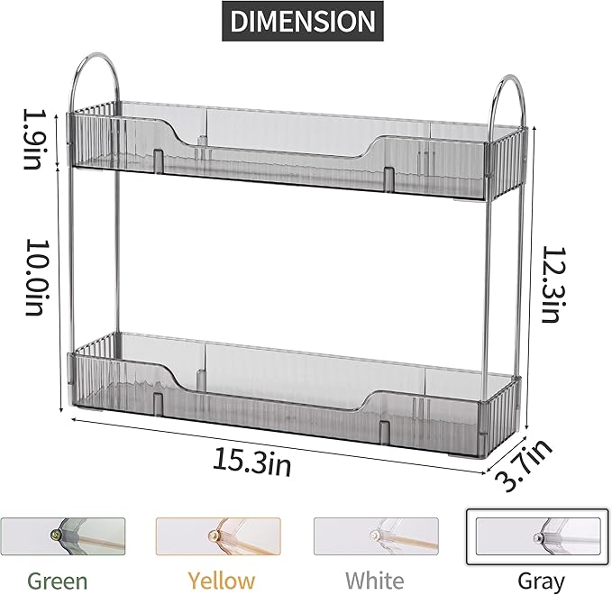 YCIA&DONE 2 Tiers Narrow Vanity Makeup Organizer, Bathroom Organizers - Image 4
