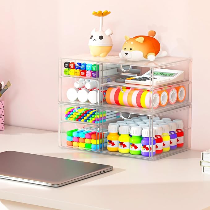 Acrylic Makeup Organizer, 4 Pack Drawer Organizer - Image 6