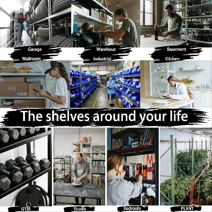 Storage Shelving Unit Adjustable Heavy Duty Garage Shelves Metal Organizer - Image 9