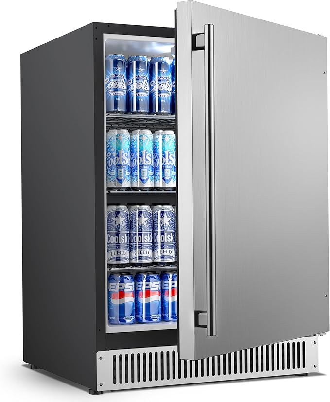 Coolski 24 inch Beverage Refrigerator, 180 Cans Under Counter Fridge by Coolski