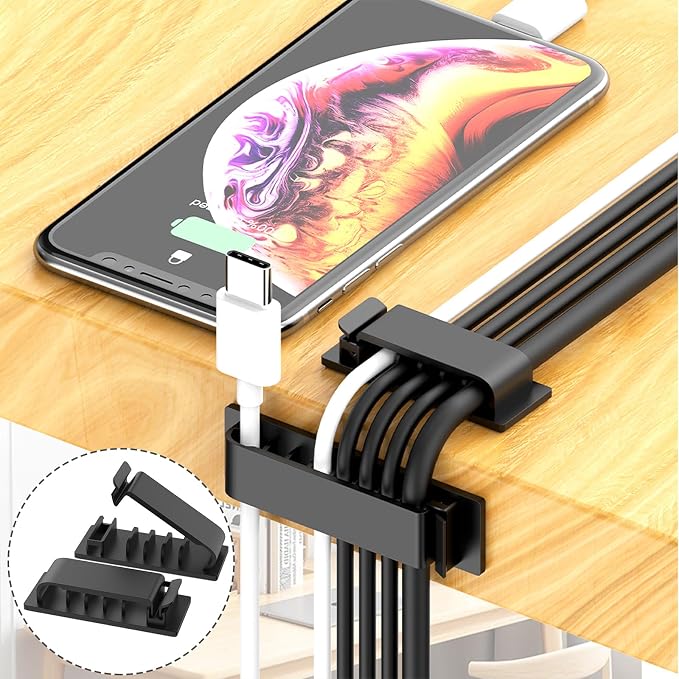 ELII 300PCS Cable Management Kit, 4 Cable Sleeve 35 Cable Clips - Image 4