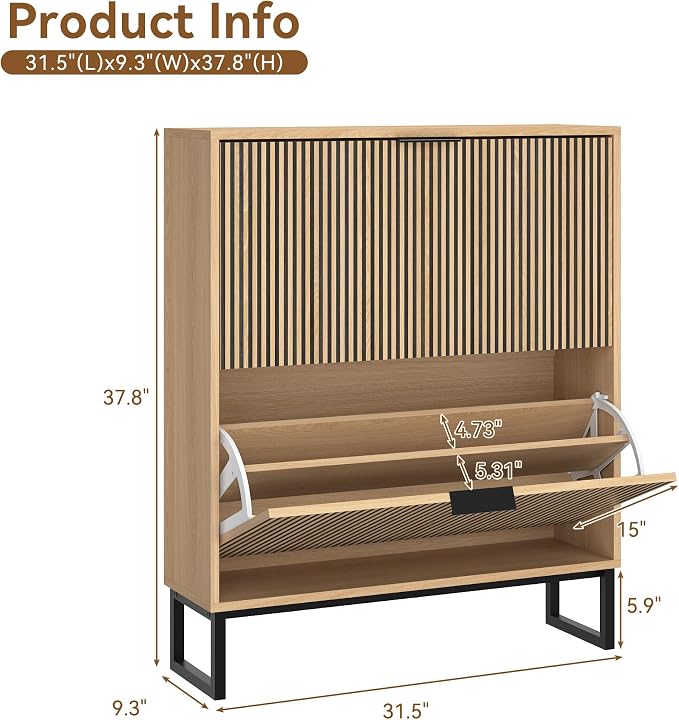 Shoe Storage Cabinet for Entryway - Image 2