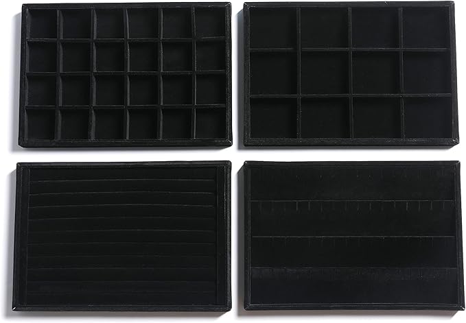Frebeauty Stackable Velvet Jewelry Organizer Trays by Frebeauty