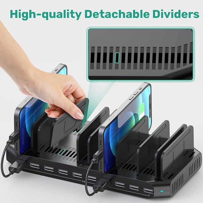 10-Port Multi Charging Station, 60W USB Tablet Charging Station - Image 3