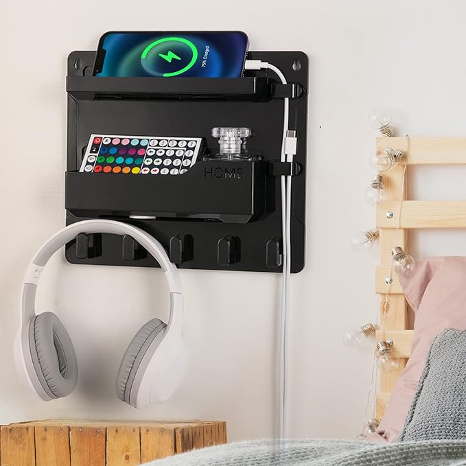 Bedside Wall Mount Shelf, Adhesive Bedside Organizer by YONGAIJIA