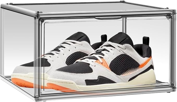 10 Pack Size 12 Shoe Boxes for Closet Clear Plastic Stackable Shoe Organizer - Image 7