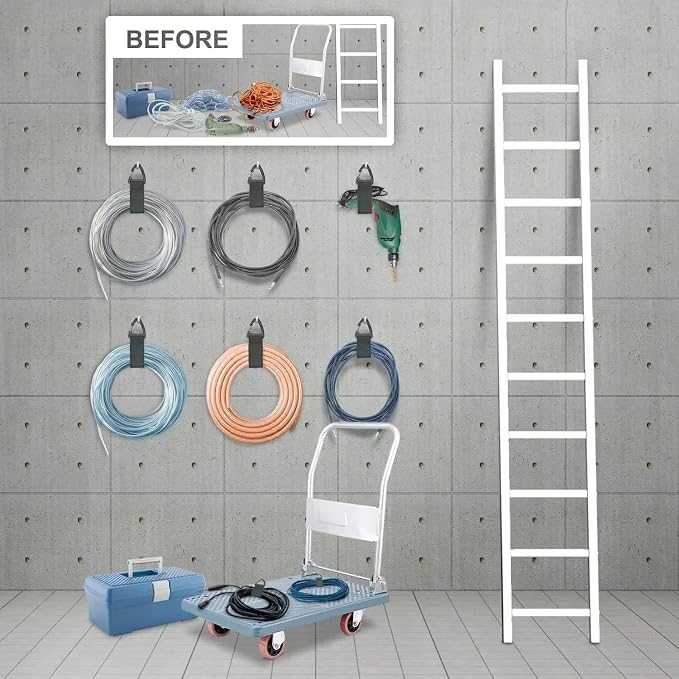 Extension Cord Holder Organizer, 6 Pack inch Heavy Duty Storage Cable Straps - Image 4
