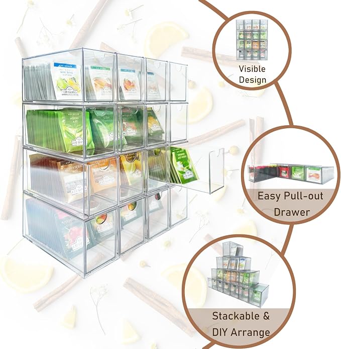 16-Pack Tea Bag Drawers Organizer - Image 4