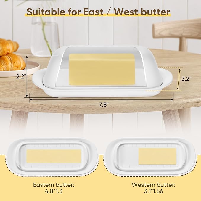 Butter Dish with Lid, Butter Keeper, Easy Scoop, Butter Container Holds - Image 3