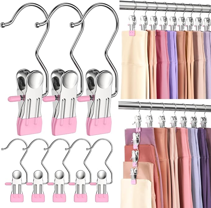 30 Pack Pants Hangers with Clip, Legging Organizer by DOIOWN