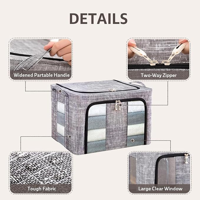 Clothes Organizer | with Clear Window Bag | Large Clothes Storage Bins with Lids - Image 8