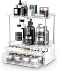 2-Tier 2-Drawer Bathroom Countertop Organizer : Large Multi-Purpose Makeup by Acina