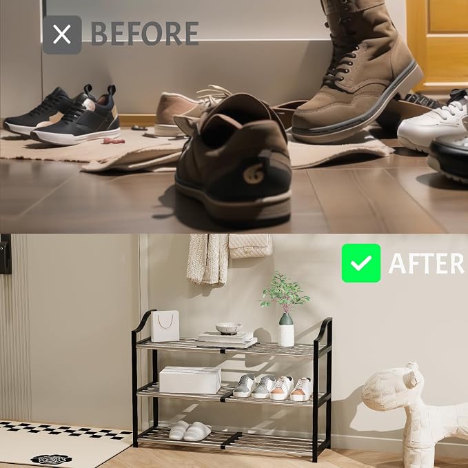 3-Tier Shoe Rack Expandable Shoe Rack - Image 4