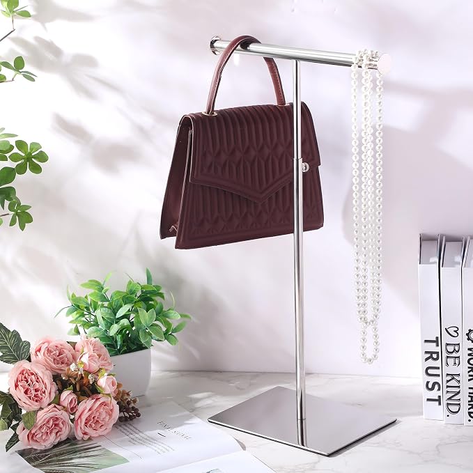 Leinuosen 4 Pcs T Shaped Purse Display Stand Necklace Display Stand Tabletop - Image 5