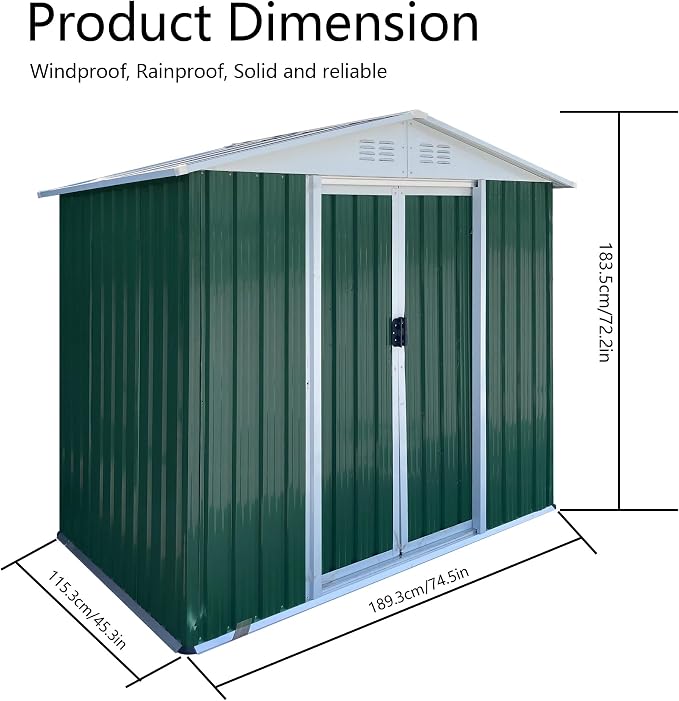 Ball & Cast 6x4FT Outdoor Storage Shed - Image 3