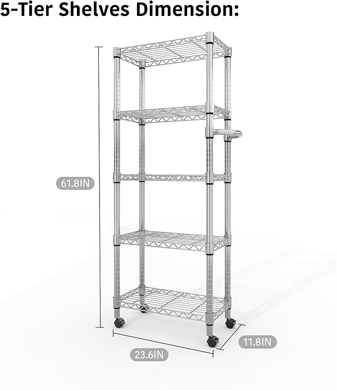 5-Tier Metal Storage Shelving Unit - Image 3